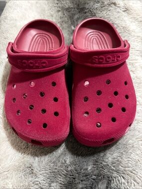 Big kids velour crocs